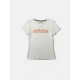 Adidas Essentials Γυναικείο T-Shirt Λευκό με Ροζ Λογότυπο M